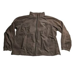 Columbia Jacket Fleece Mens 2X Brown Outdoors Full Zip